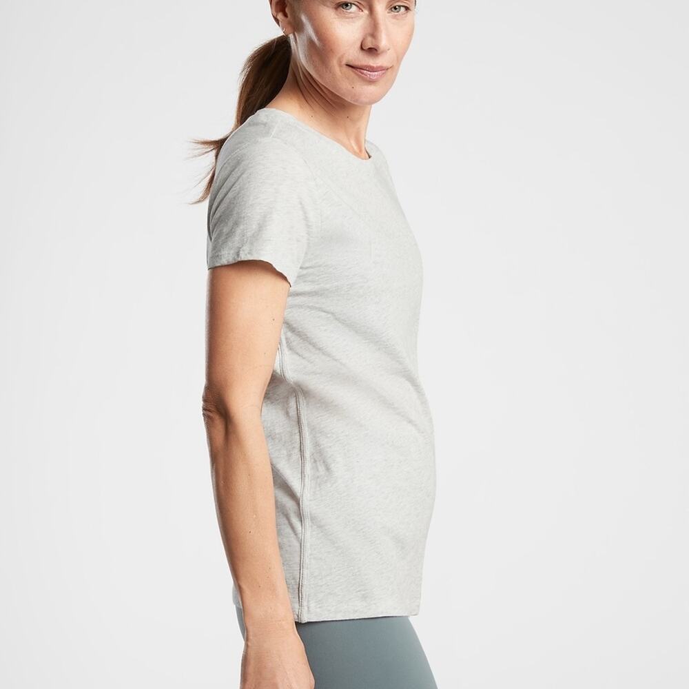 Athleta Organic Daily Crew Tee, Striped, size small tall - Picture 5 of 5
